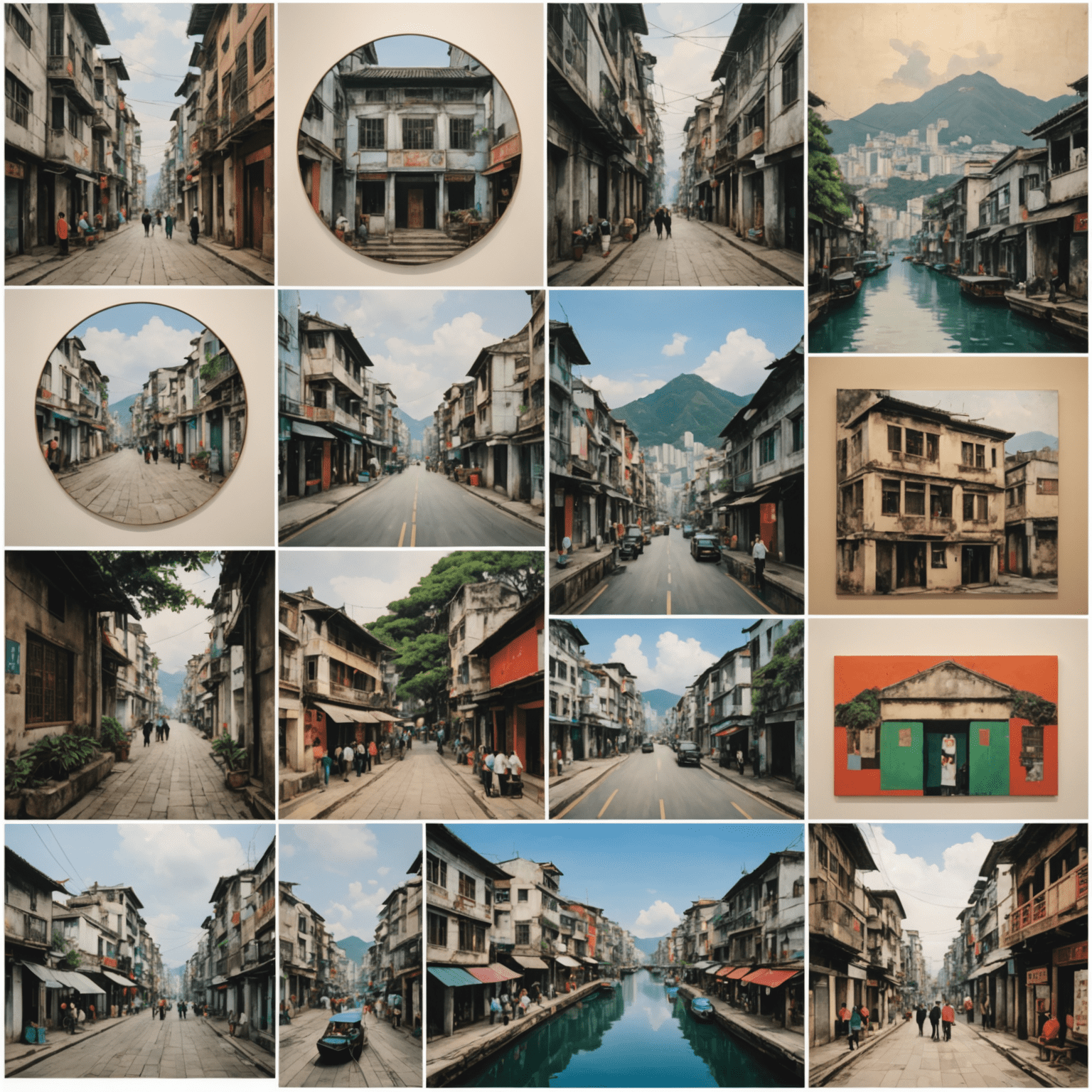 Collage of artworks from emerging Macanese artists, showcasing a variety of modern art styles